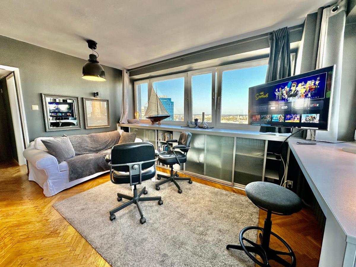 Super Apartament Grey Centrum 2X Metro Fast Wifi 300 Mbs Netflix Appletv Smarttv Spotify Panorama Miasta Varsavia Esterno foto