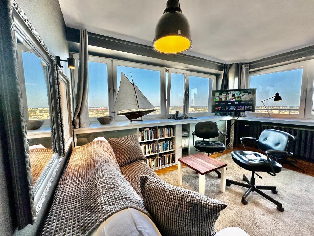 Super Apartament Grey Centrum 2X Metro Fast Wifi 300 Mbs Netflix Appletv Smarttv Spotify Panorama Miasta Varsavia Esterno foto