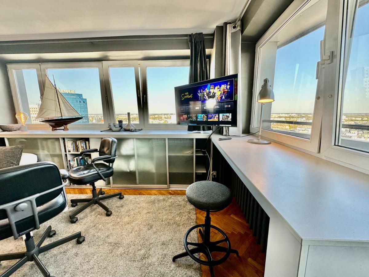 Super Apartament Grey Centrum 2X Metro Fast Wifi 300 Mbs Netflix Appletv Smarttv Spotify Panorama Miasta Varsavia Esterno foto